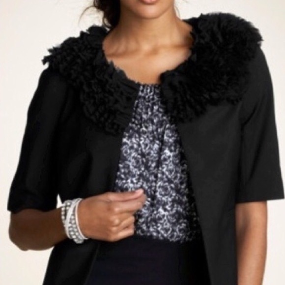Ann Taylor Ruffle Crop Blazer - Picture 1 of 5